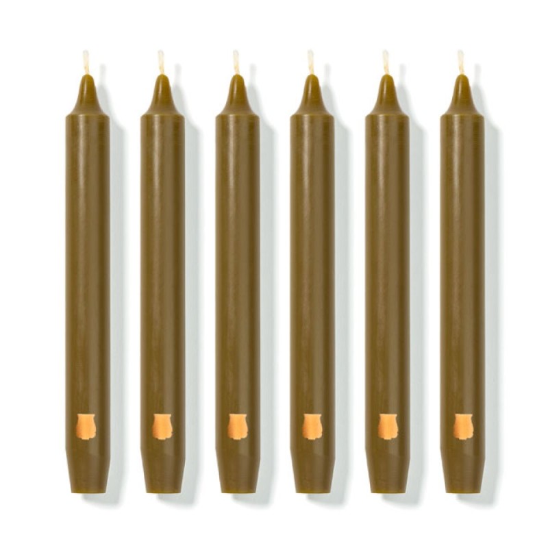 Khaki Madeleine 6 Taper Candles