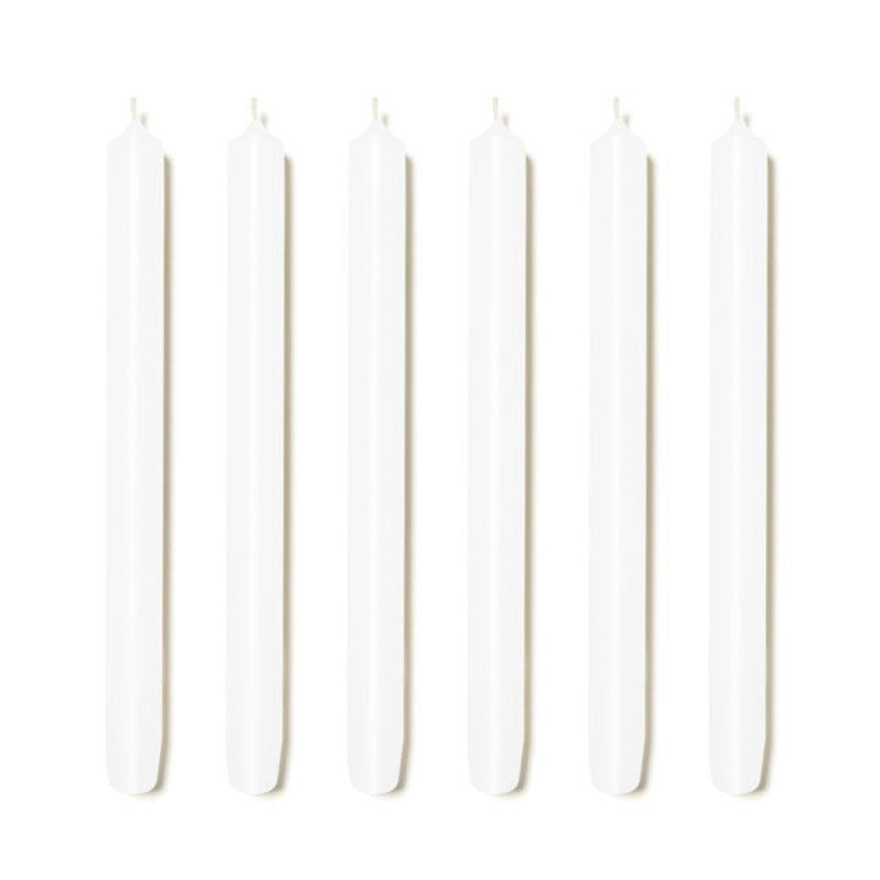 Royale White 6 Taper Candles