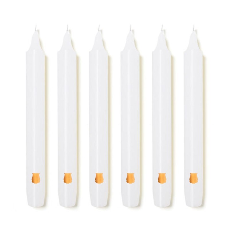 White Madeleine 6 Taper Candles