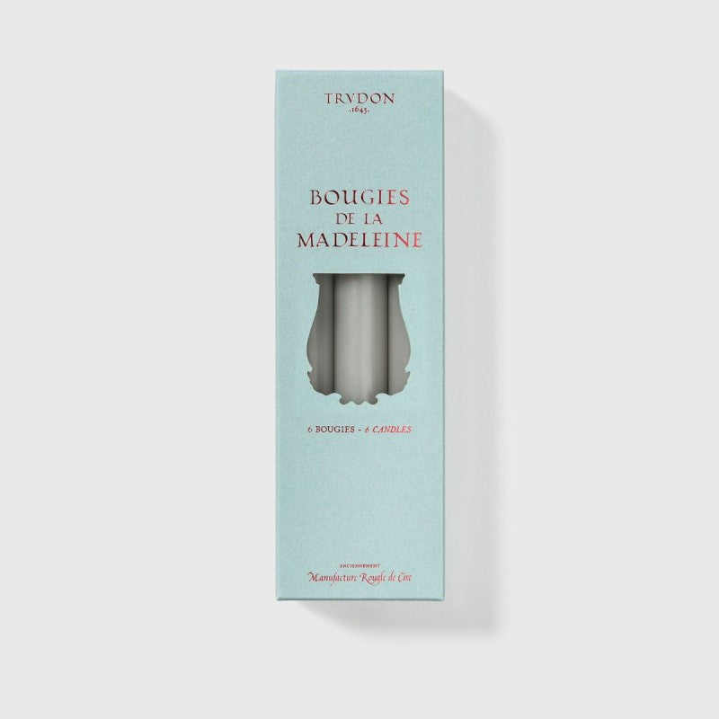 Trudon Grey Madeleine 6 Taper Candles