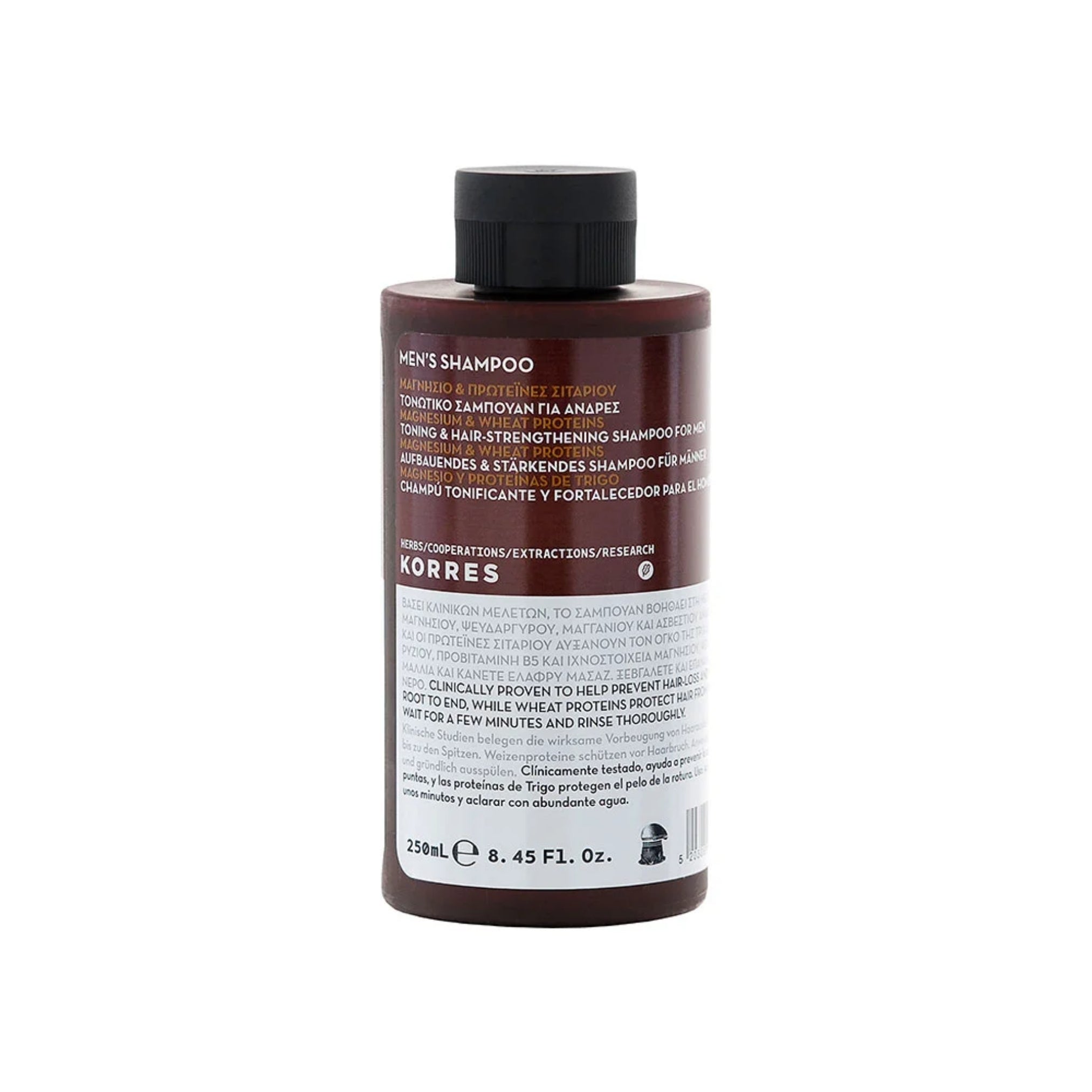 Korres Men's Shampoo Mag & Wheat Toning & Hair-Strengthening