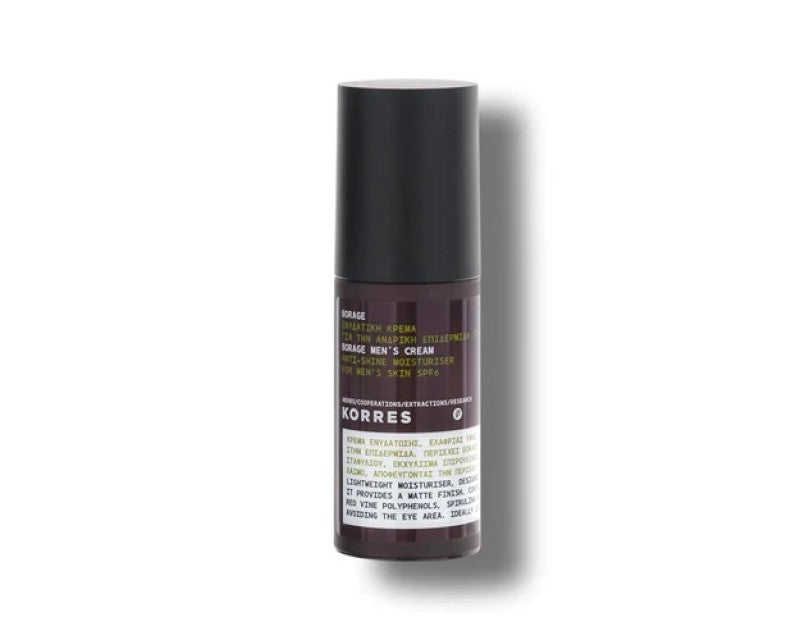 Korres Men's Cream Borage Anti-Shine Moisturizer For Mens Skin SPF 6