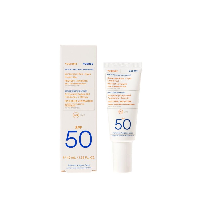 Korres YOGHURT Face & Eyes Sunscreen Fragrance free SPF50