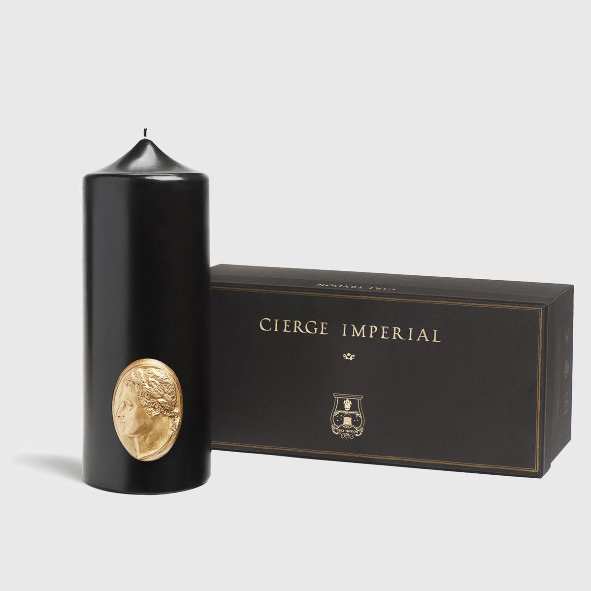 Trudon Imperial Black Pillar Candles Unscented