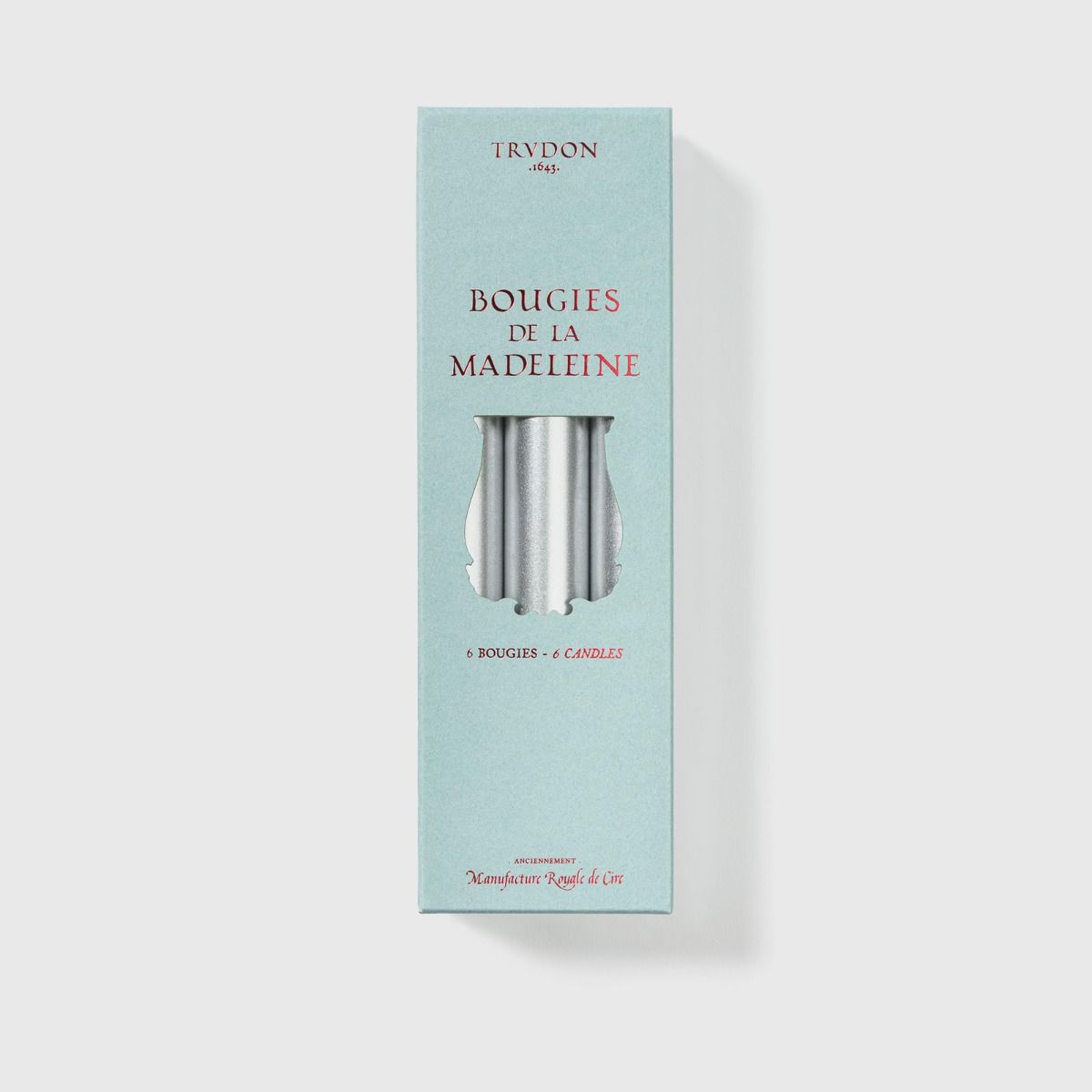Trudon Silver Madeleine 6 Taper Candles