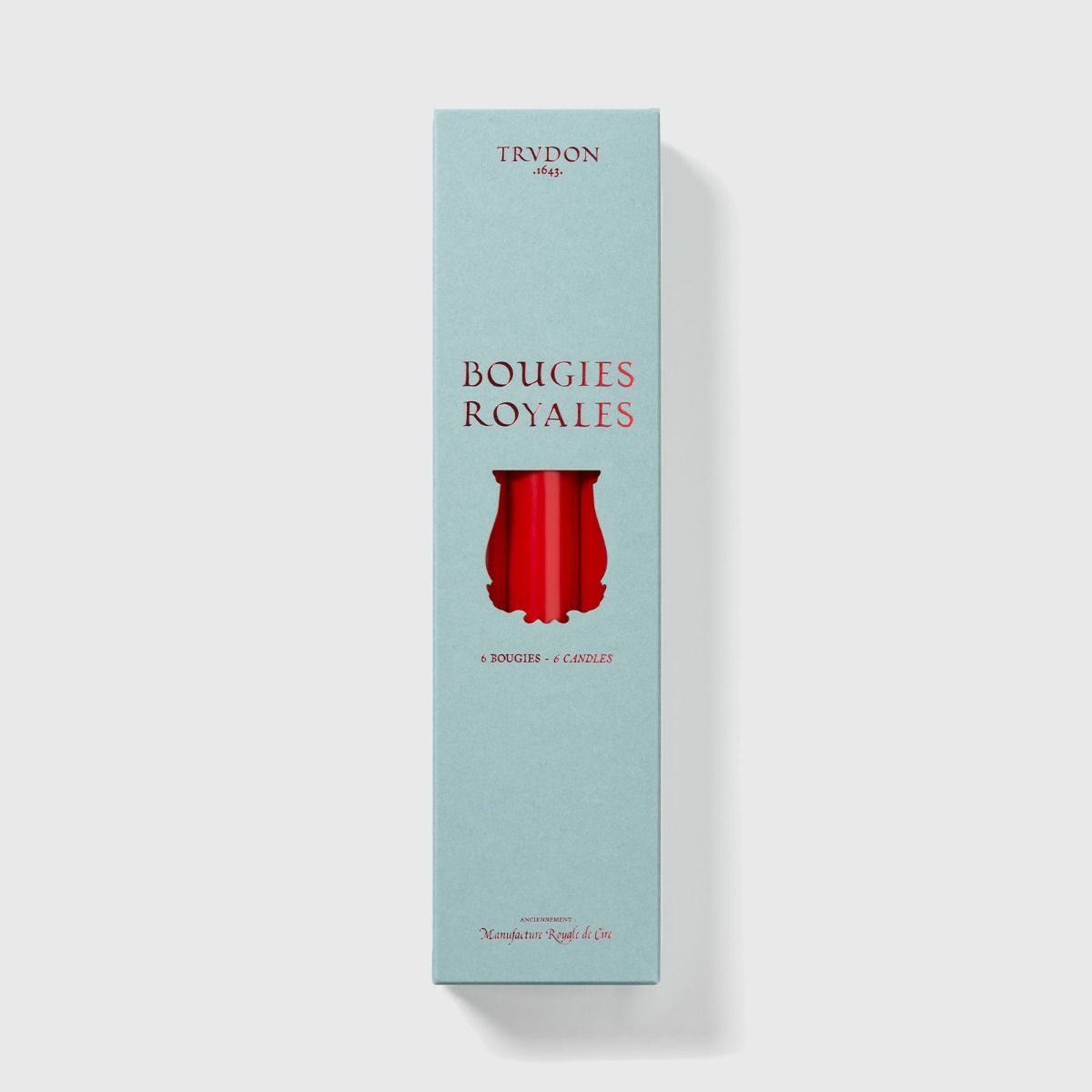Trudon Bright Red Royale 6 Taper Candles