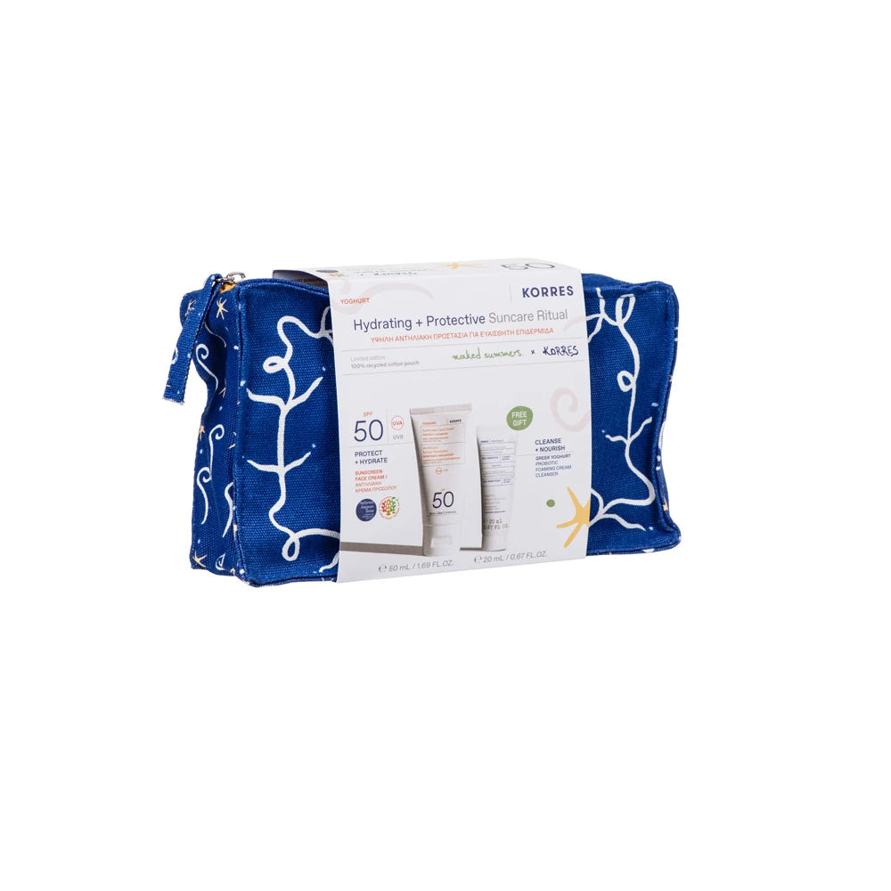 Korres Greek Yoghurt Sunscreen + Greek Yoghurt cleanser 20ml Set