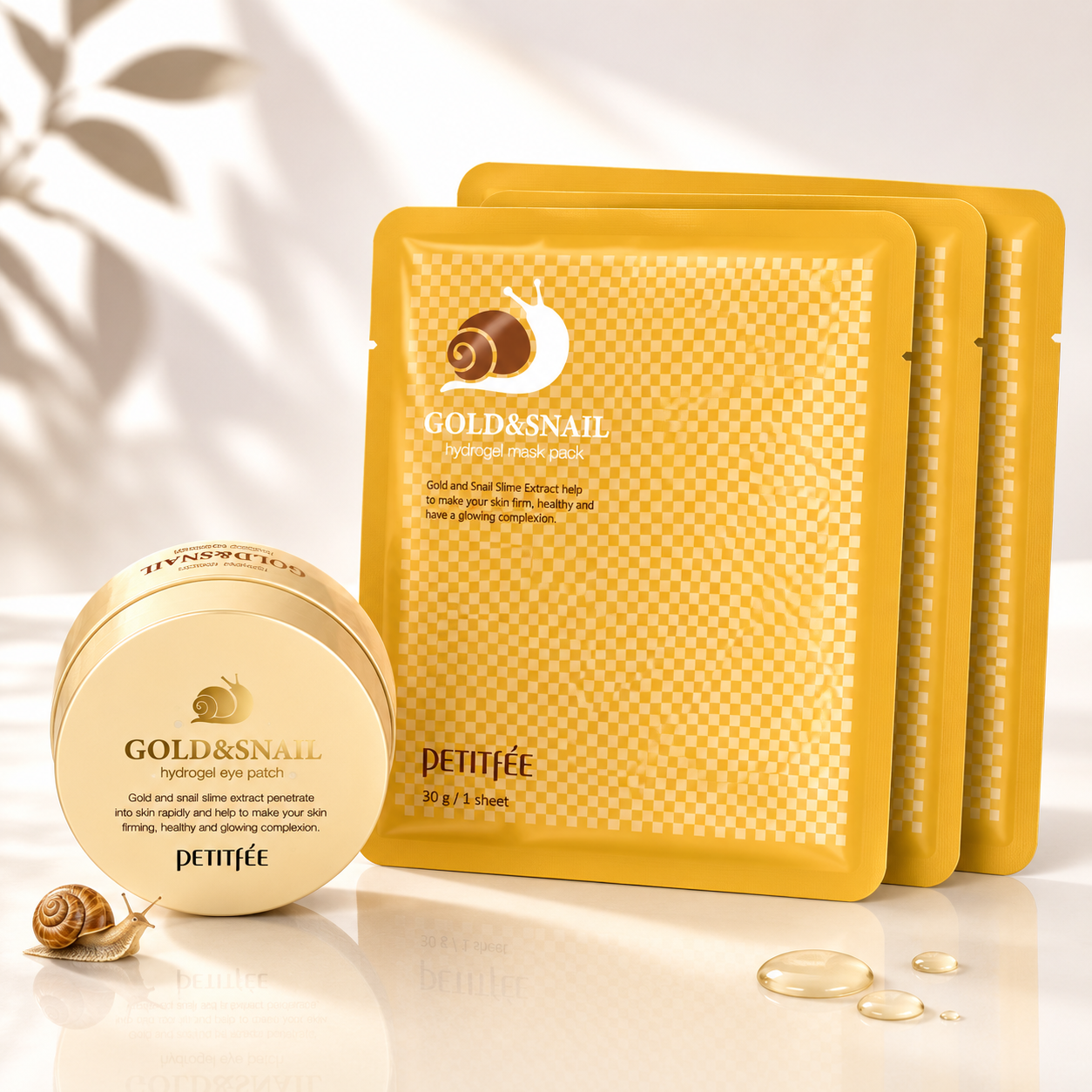 Petitfee GOLD & SNAIL Hydrogel Eye Patch + 3 Mask Set